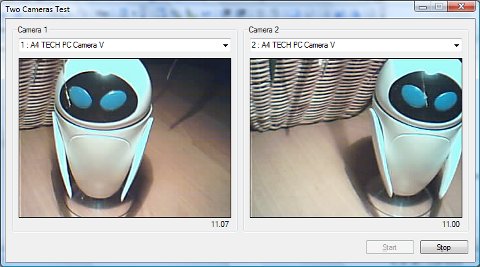 Two cameras test sample application