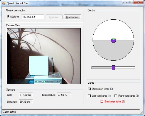 Final application to control car robot